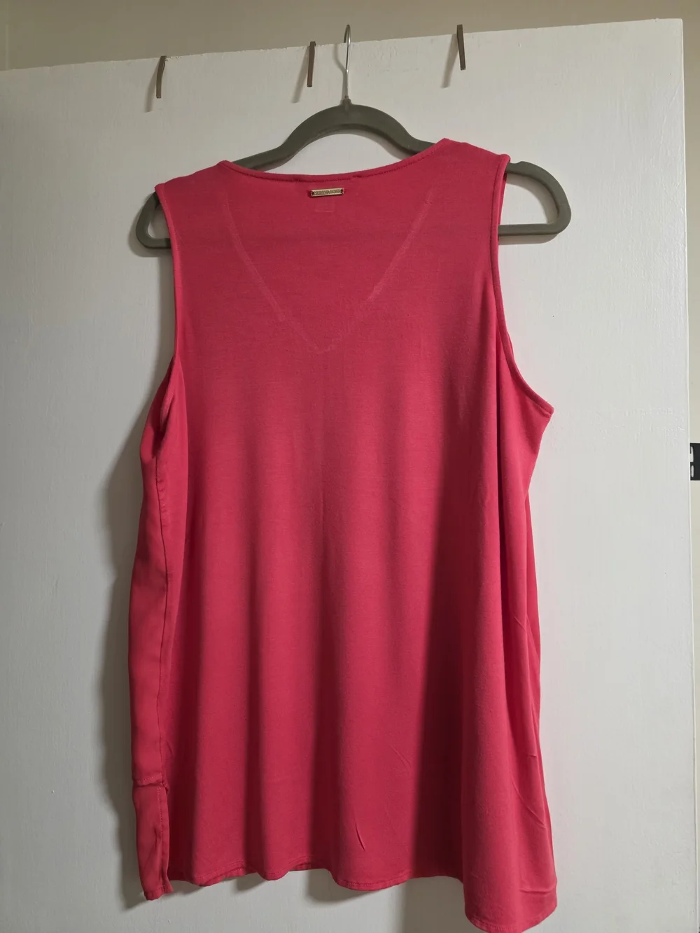 Michael Kors Bright Pink Sleeveless V-Neck Layered Top